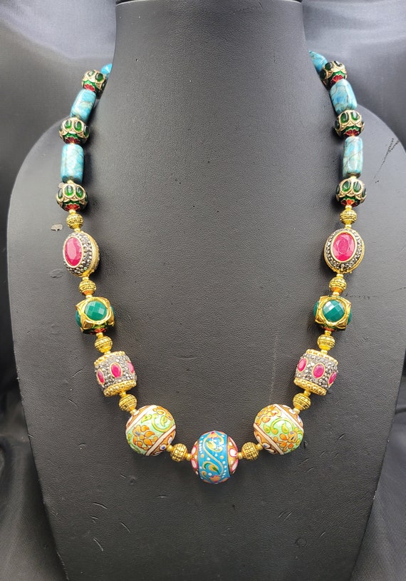Gorgeous Mughal Design Natural Ruby Beads Gemston… - image 1