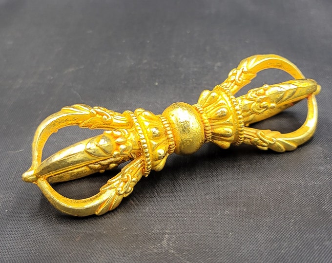 Antique Gold Gulit Lucky Buddhist Late Art Tibeten Unique Dorje