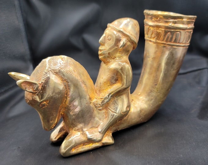 Unique Greek Empire King Ride Horse 3rd-4th Century Antique Gold Gulit Raython