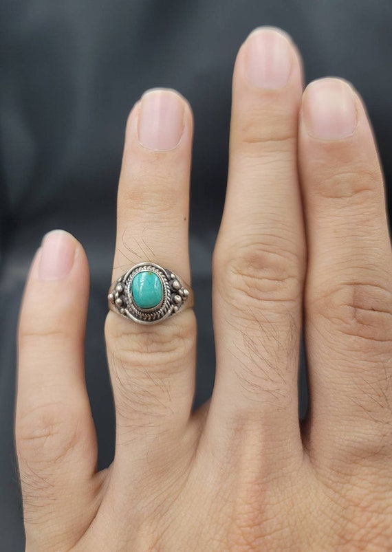 Anello Vintage Donna In Lega Con Turchese, Regolabile E Misterioso, Gioiello Unico - 5