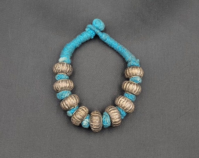 Vintage Beautiful Tibeten Silver Beads Authentic Baraclet