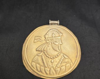 Ancient Very Rare Cicra 2000BC Greek Empire Authentic Gold On Silver King Coin Pendant