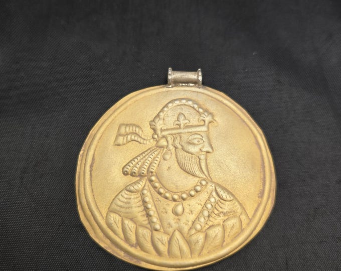 Ancient Very Rare Cicra 2000BC Greek Empire Authentic Gold On Silver King Coin Pendant
