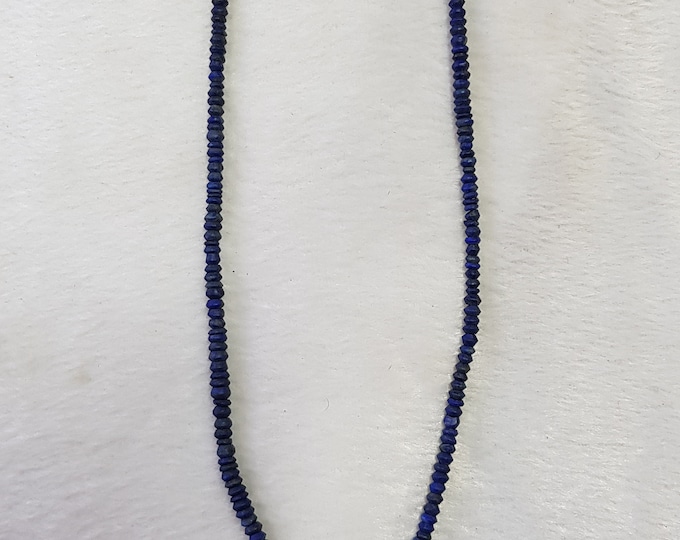 Beautiful Strand Very Old Afghanistan Lapis lazuli Stone Necklace 38cm