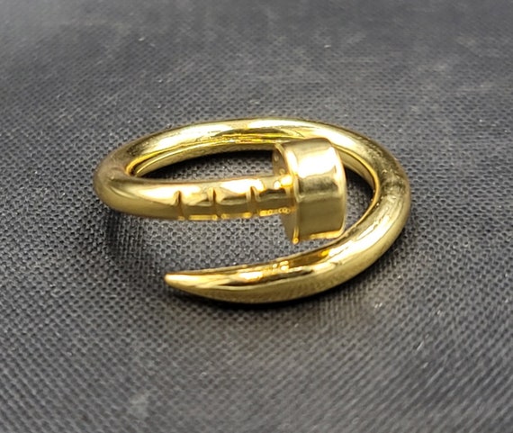 20k Gold Over Silver Ring Vintage Near Eastern Be… - image 4