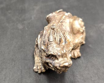 Amizing Vintage Tibetan Silver Temple Lucky Old Loin