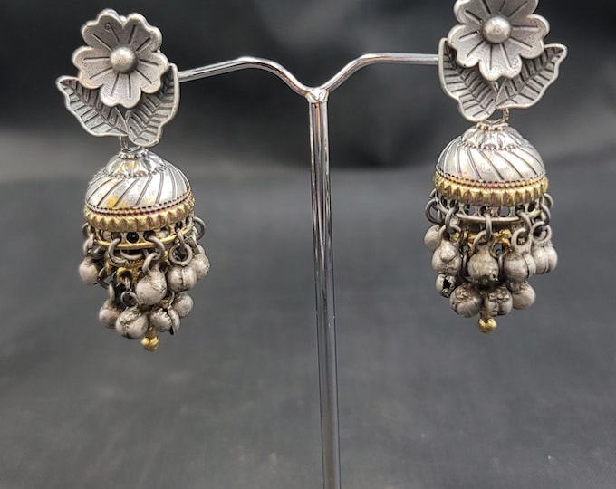 Handmade Vintage Silver Earrings Antique Silver Afghanistan Earrings Vintage Silver Earrings