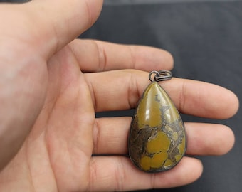 Vintage Tibetan Turquoise Silver Pendant: Handmade Stone Jewelry