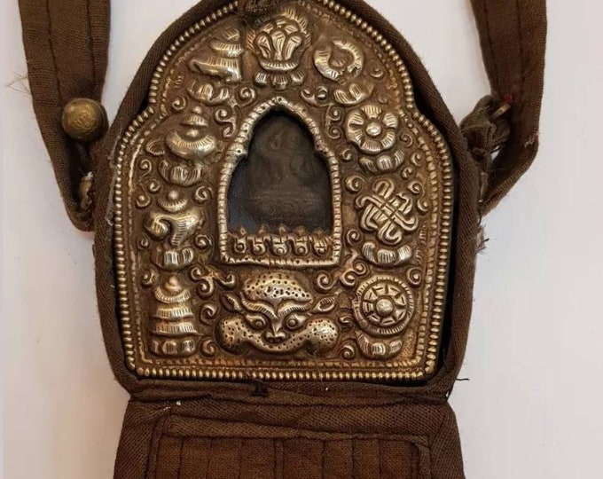 Wonderful Old Medieval Silver Buddha Gao Antique Box Hanging Amulet