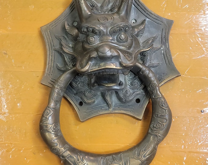 Wonderful Tibeten Bronze Antique Drogon Temple Door Locked Art Deco Museum Quality