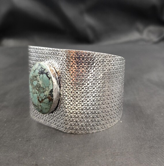 アクセサリー vintage turquoise silver925 bangle Vintage Turquoise Solid Silver Bangle: Handmade Adjustable