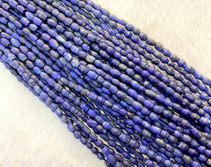 1 Strand Natural Lapis Lazuli Bicone Shape Beads Strand Making Jewelry Supplies Necklace And Bracelet Etc 3-4mm Lose Beads Simi Precious Gem