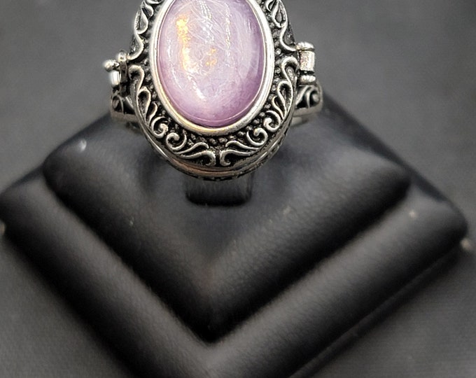 Beautiful Vintage Silver Box Ring With Natural Red Star Ruby Gemstone Adjustable Ring
