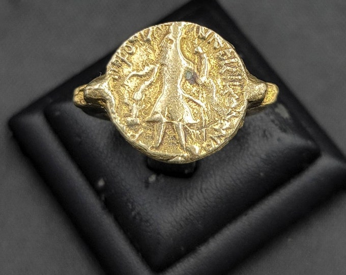 Ancient Old Greek 4th-5th Century B.C Gold Plated Ring