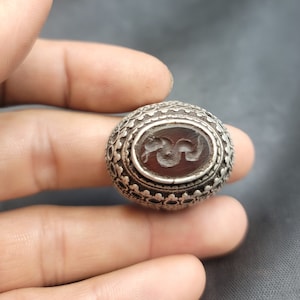 Real Ancient Agate Stone Snake Intaglio Near Eastern Silver Antique Ring