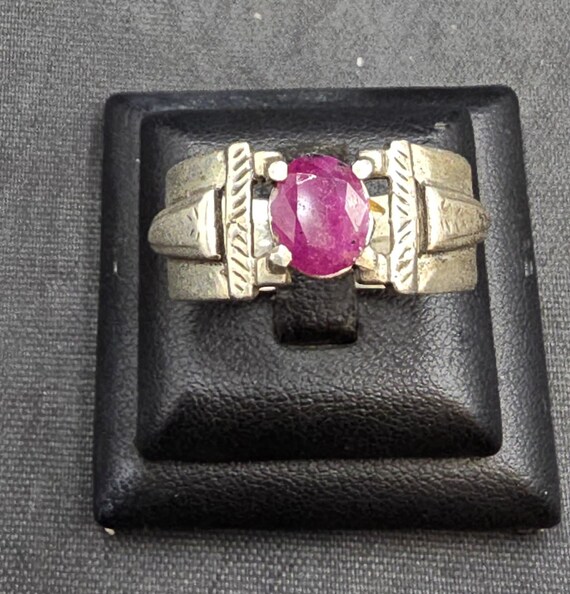 Handmade Vintage Sterling Silver Ring with Natura… - image 1