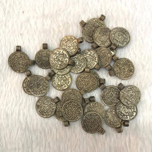 Vintage Afghan Islamic Iscription lucky Charm Pendant Its Silver Plated 15mm Charm Pendant