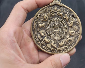 Tibeten Antique Bronze Very Old Unique Amulet Pendant