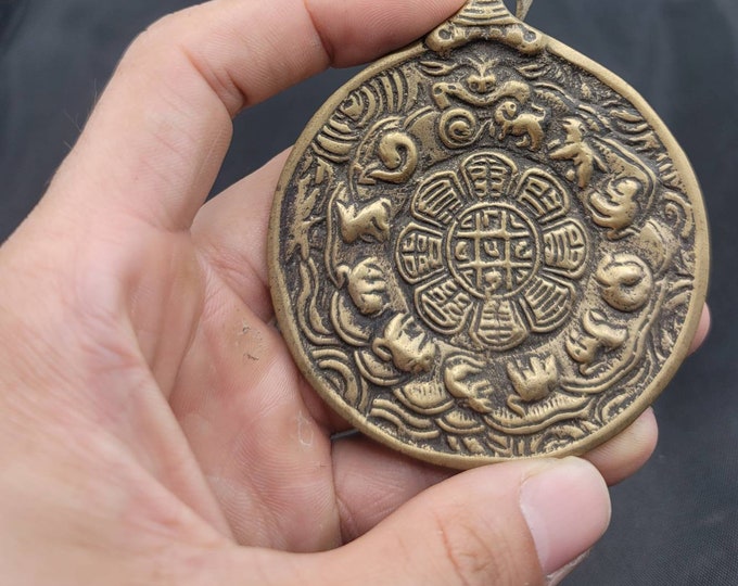 Tibeten Antique Bronze Very Old Unique Amulet Pendant