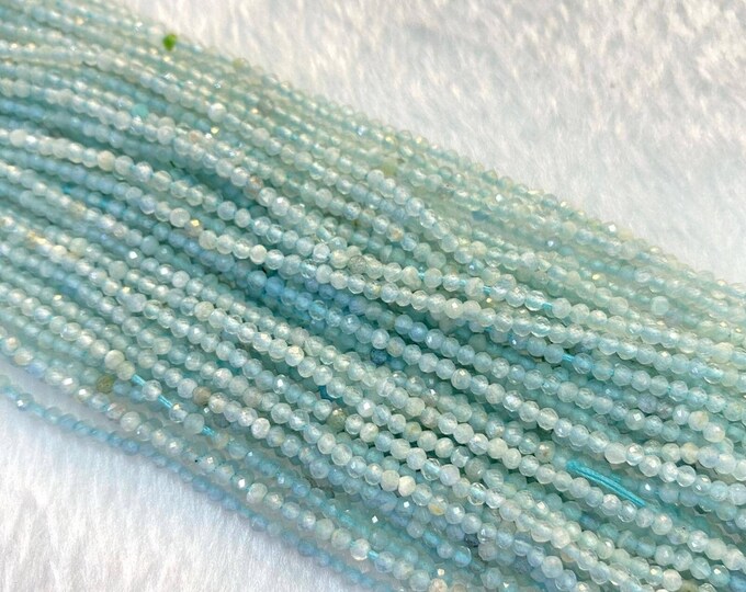 1 Strand 36Cm Natural Aquamarine Tinny Small Beads Top High Quality Gemstone 1-2mm Spacer Loose Bead Jewelry Supp