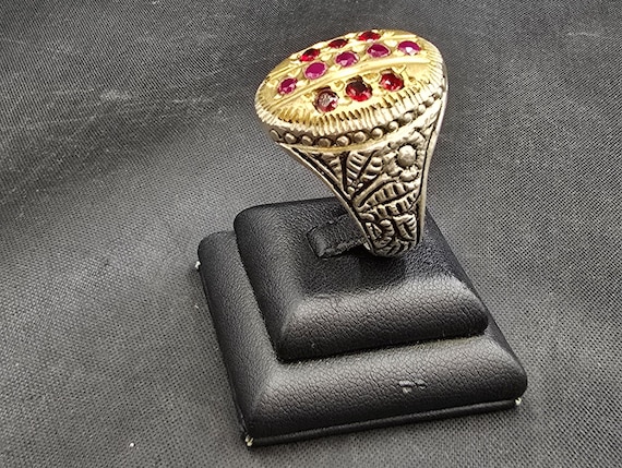 Natural Ruby Gemstone Old Silver Handmade Afghani… - image 2