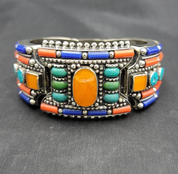 Very Rare Cream Agate Vintage Native American Navajo Sterling Silver Bracelet Cuff Very Rare Cream Agate Vintage Native American Navajo Sterling Silver Bracelet Cuff