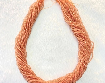 Orange Topaz Tiny Beads: Gemstone Spacer Beads, 36cm Strand