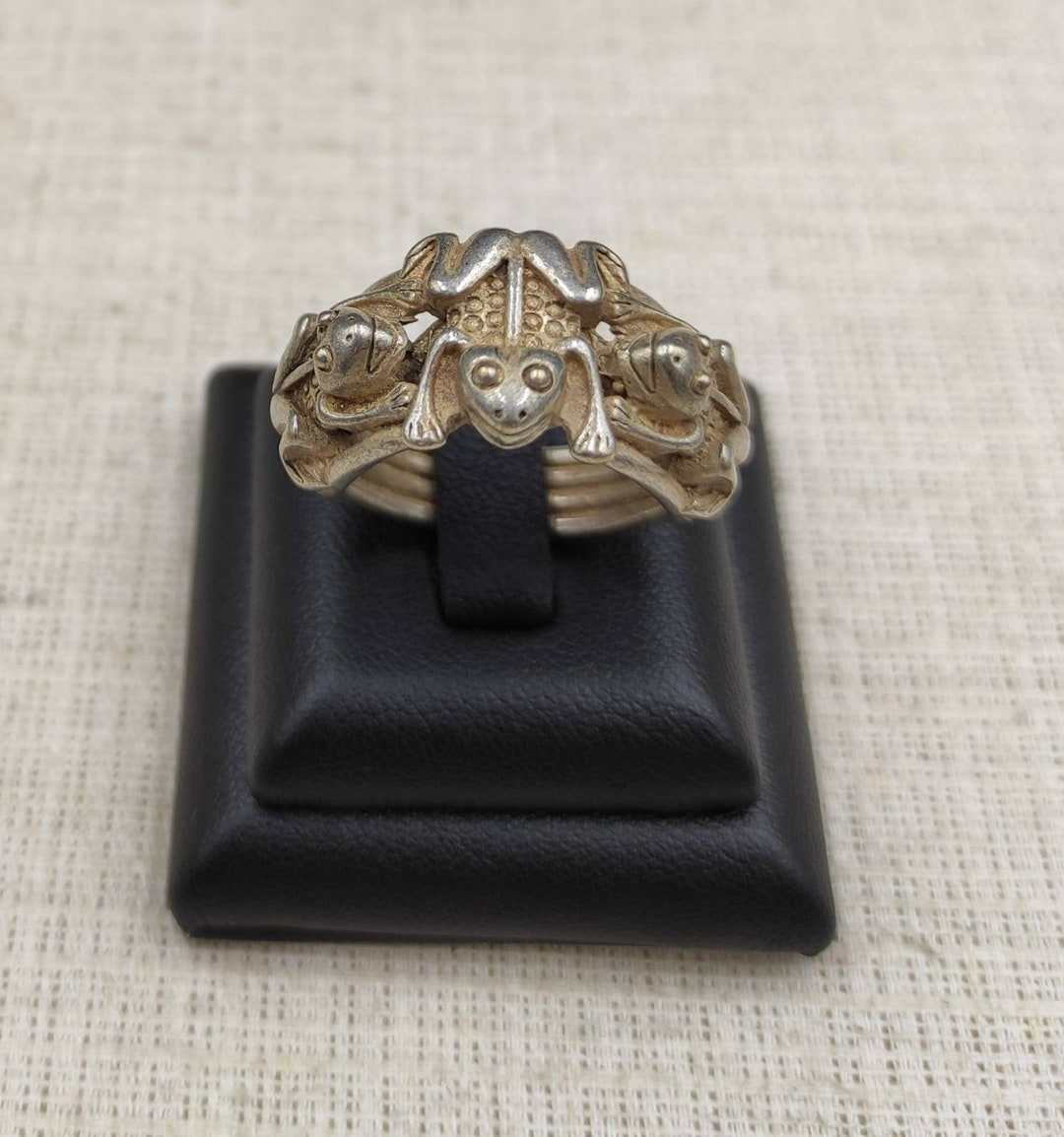 Anello Aperto Rana Argento | Gioiello Boho Vintage Regolabile | Fai Da Te Rana Punk | Unico Per Donne - 2