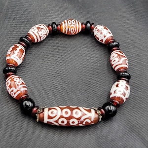 Oude Agaat Pyu-kralenarmband: Buddha Line-kralen