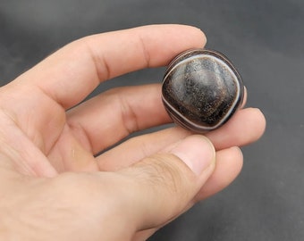 Old Dzi Bead Antique Natural Agate Ancient Himalayan Tibetan Antiquities Amulet Pendant