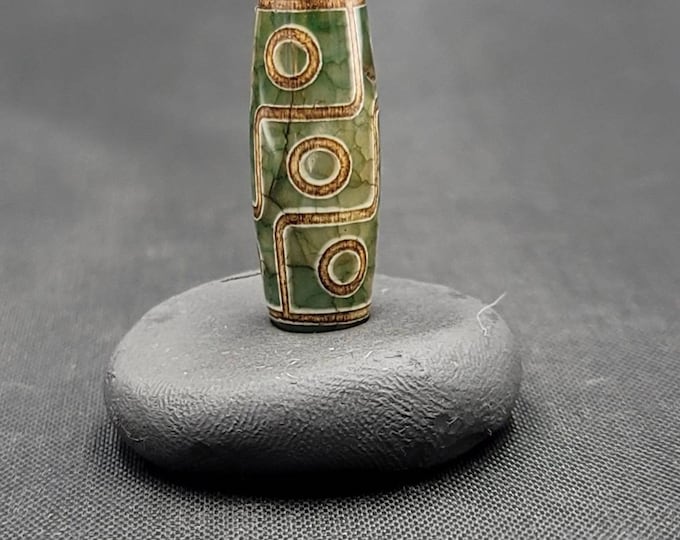 185 BC Rare Color Beautiful Ancients Himalayan Indo Old Agate Dzi Bead With Motifs Eyes