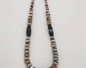 Ancient Agate Sulimani Bead Necklace: Rare Banded Design