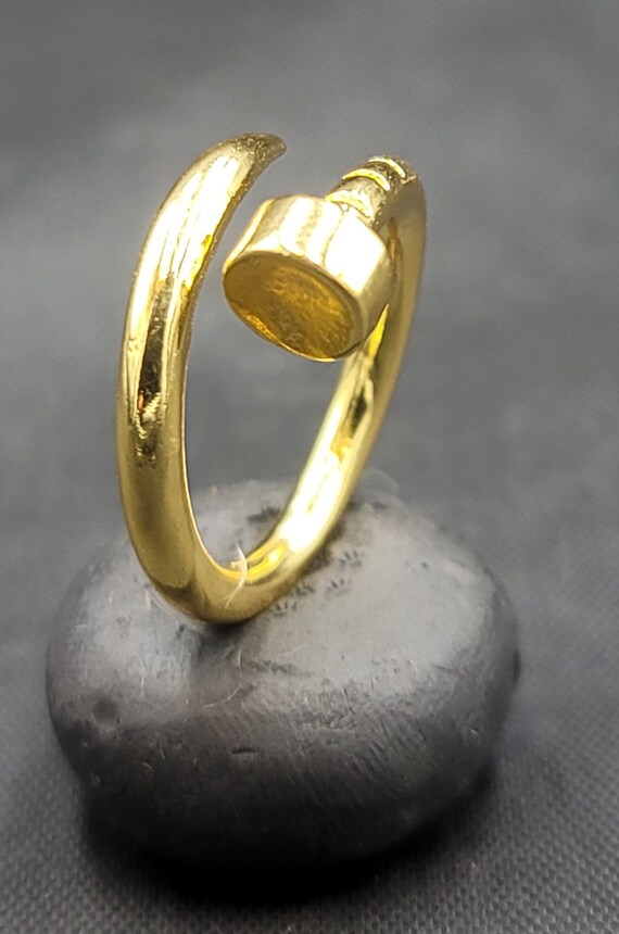 20k Gold Over Silver Ring Vintage Near Eastern Be… - image 3