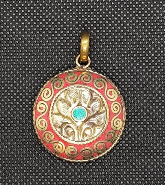 Medieval Beautiful Handicraft Brass Turquoise And… - image 1