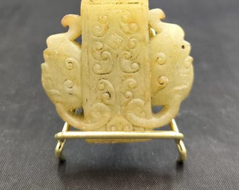 Ancient Old Jade Stone Authentic Carved Amulet Pendant Bead