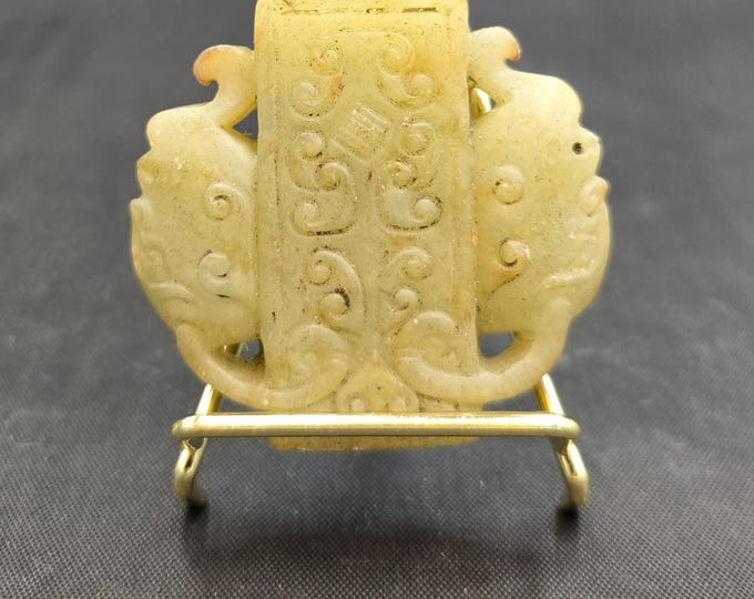 Ancient Old Jade Stone Authentic Carved Amulet Pendant Bead