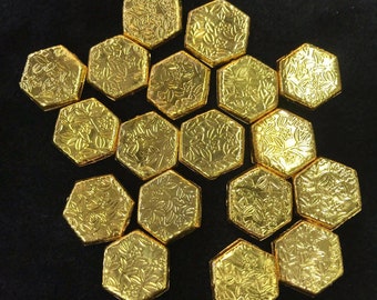 Vintage 20k Gold Over Silver Beads: 20mm Jewelry Spacers