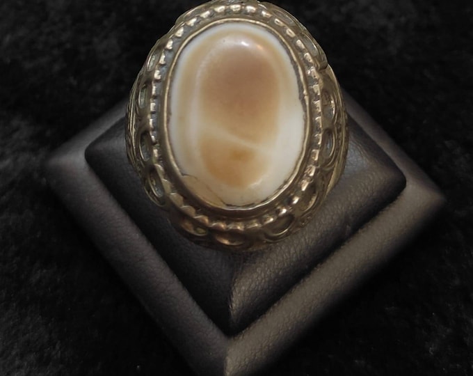Ancient Agate Stone Evil Eyes Powerful Protection Antique Silver Unique Ring