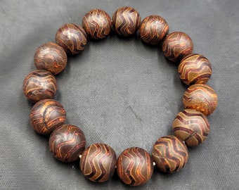 Ancient Sulimani Agate Stone Bead Bracelet: Adjustable Baraclet