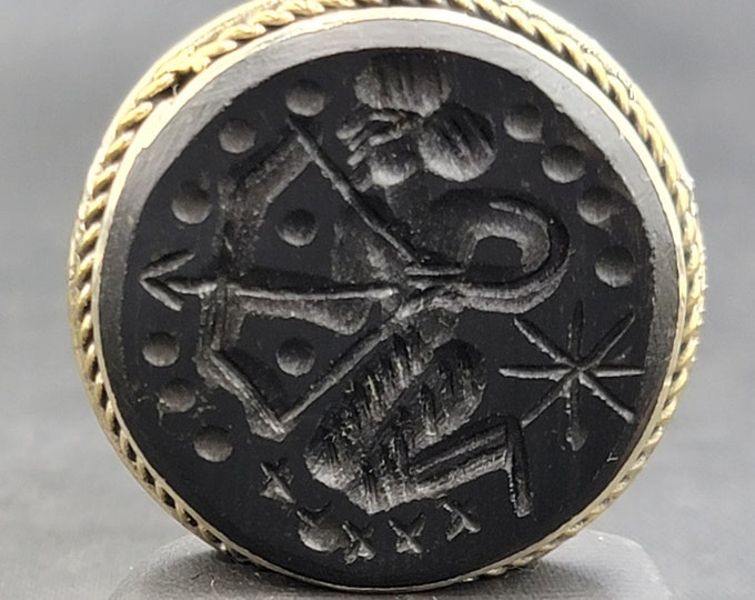 Amizing Beautiful Vintage Silver Ancient Agate Stone Ancient Warriors Intaglio Silver Pendant