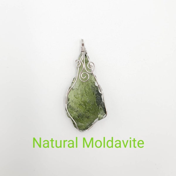 Natural 100% Certified Moldavite Pendant From Czech Republic / Raw Moldavite Tektite / Authentic Pendant/ Powerful Natural Genuine Moldavit