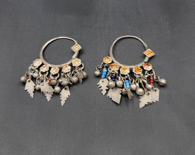 VINTAGE!! Kochi Waziristan Beautiful Dangling Silver Earrings