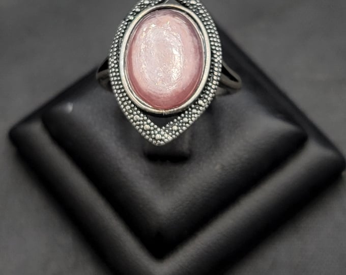 Beautiful Vintage Silver Box Ring With Natural Red Star Ruby Gemstone