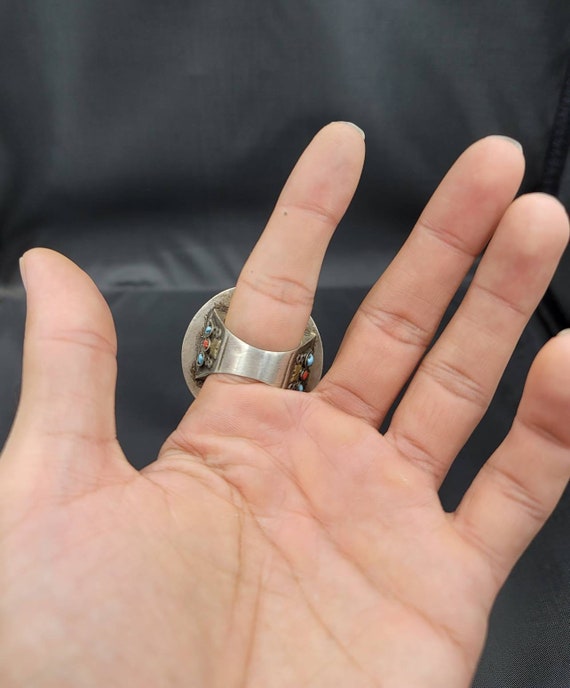 Gerogues Old Silver Huge Ring Yamodi Afghan Ring … - image 9