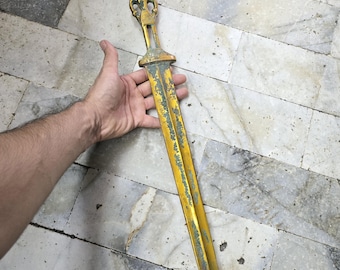 Cicra Unique 3rd-4th Century Roman Empire Bronze Gold Gulit Beautiful Sword With Goddess