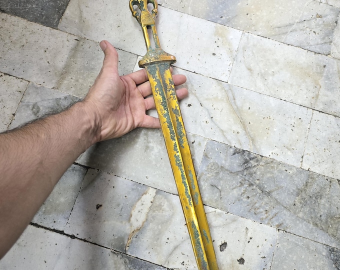 Cicra Unique 3rd-4th Century Roman Empire Bronze Gold Gulit Beautiful Sword With Goddess