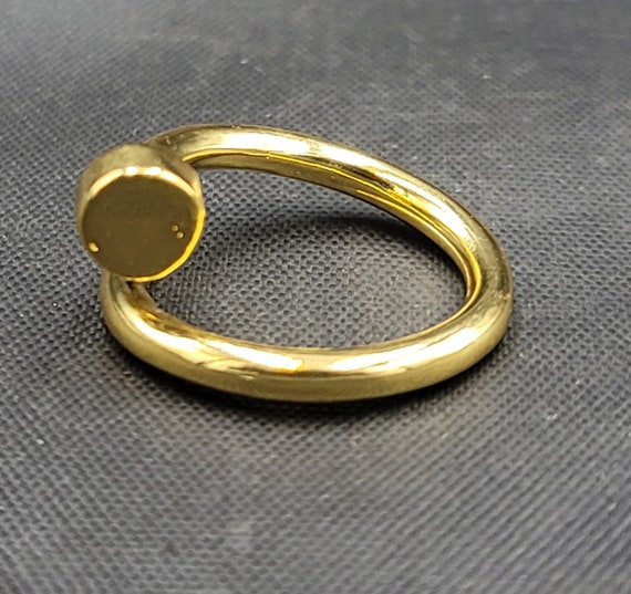 20k Gold Over Silver Ring Vintage Near Eastern Be… - image 5