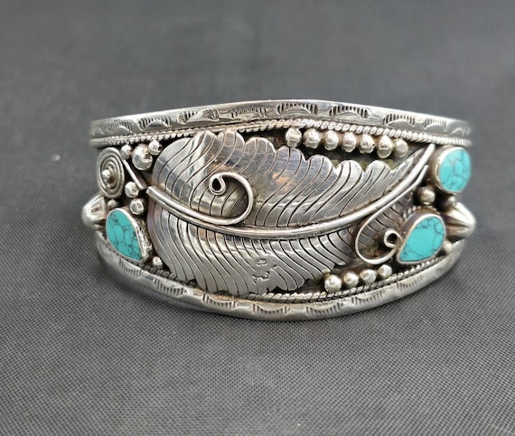 アクセサリー vintage turquoise silver925 bangle Vintage Turquoise Sterling Silver Bangle: Handmade Native American