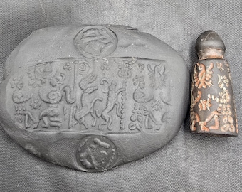 Antique Near Eastern Stone Seal Stamp: Greek Empire King, Deer Intaglio