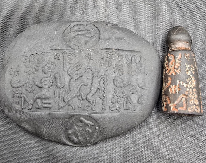 Wonderful Antique Ancient Stone Near Eastern Greek Empire King With Deer Intaglio Carved Seal Stamp